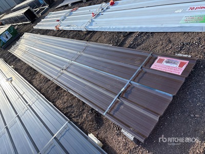 Quantity of (20) 20 ft x 3 ft Brown Metal Roof Panels (Unused)