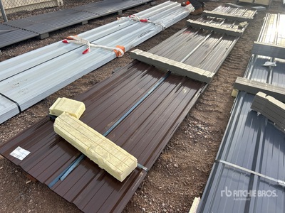Quantity of (20) 20 ft x 3 ft Brown Metal Roof Panels (Unused)