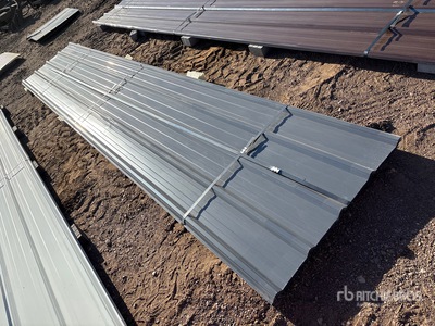 Quantity of (30) 16 ft x 3 ft Grey Metal Roof Panels (Unused)