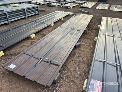 Quantity of (30) 16 ft x 3 ft Brown Metal Roof Panels Divers - Matériaux de construction (Unused)