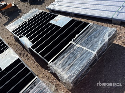 Quantity of (10) 7 ft 9 in x 3 ft 3 in Galvanized Black Galvanized Steel Fencing