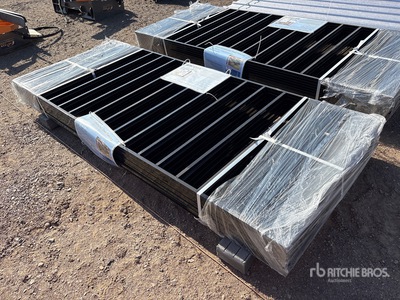 Quantity of (10) 7 ft 9 in x 3 ft 3 in Galvanized Black Galvanized Steel Fencing