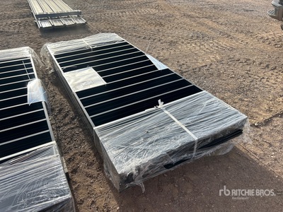 Quantity of (10) 7.9 ft x 3.3 ft Black Galvanized Steel Fencing