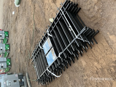 Quantity of (10) 7.7 ft x 3.8 ft Black Galvanized Steel Fencing