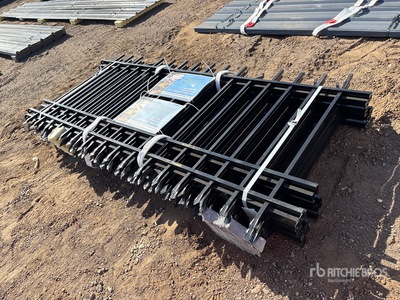 Quantity of (10) 7 ft 9 in x 3 ft 8 in Black Galvanized Steel Fencing