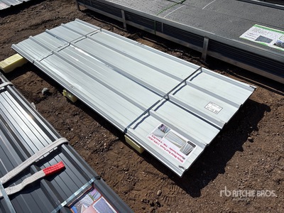 Quantity of (30) 8 ft x 3 ft White Metal Roof Panels