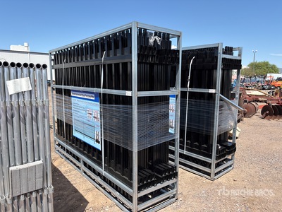 10 ft x 7 ft 5 in Galvanized 10 ft x 7 ft Black Galvanized Steel Fencing