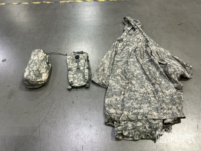(2) Hydration System Carriers, (8) Wet Weather Ponchos & Assorted Items