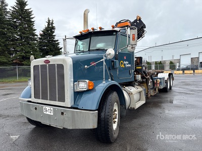 2006 Hiab 144E-3 Duo Knuckle Boom on 2008 Peterbilt 365 6x4 Roll-Off Camión Grúa