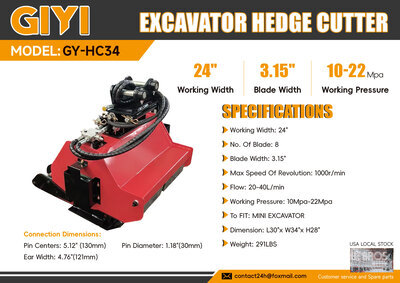2026 VICSEC VC-HC34 24 in Excavator Brush Cutter (Unused)