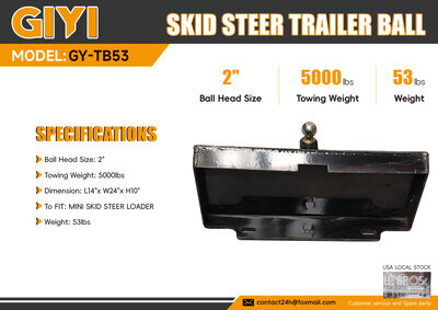 2026 GIYI GY-TB53 2 in Mini Skid Steer Trailer Ball (Unused)