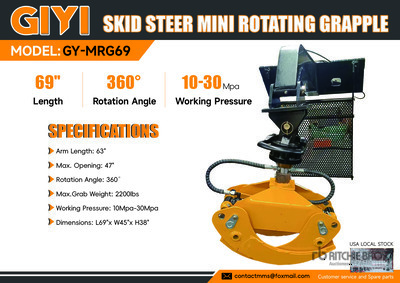 2026 GIYI GY-MRG69 Mini 360° Rotating Garfio para minicargadora (Unused)
