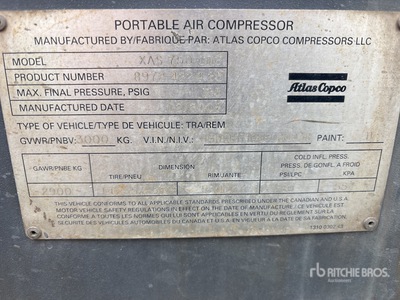 2008 Atlas Copco 750 cfm Air Compressor (Inoperable)