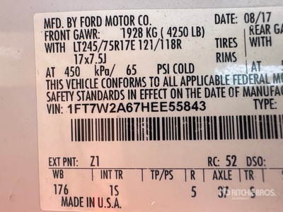 2017 Ford F-250 XL 4x2 Crew Cab Ophalen