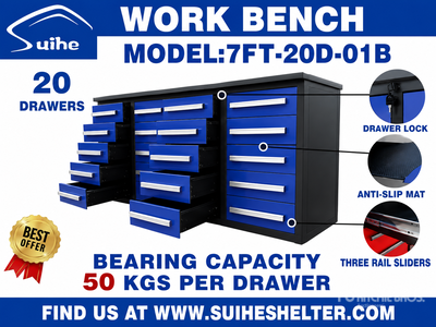 2026 Suihe NWB-20DB-7 7 ft 20-Drawer Workbench (Unused)