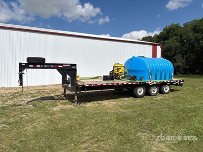 2002 Trailtech H370 24 ft Tri/A Gooseneck مقطورة مسطحة