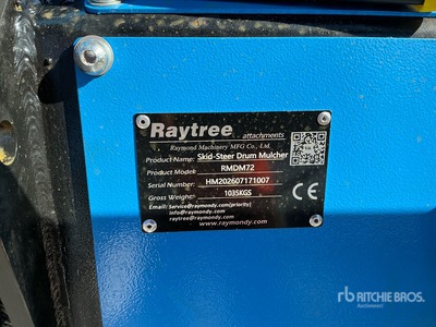2026 Raytree RMDM72 72 in Drum Skid Steer Mulcher (Unused)