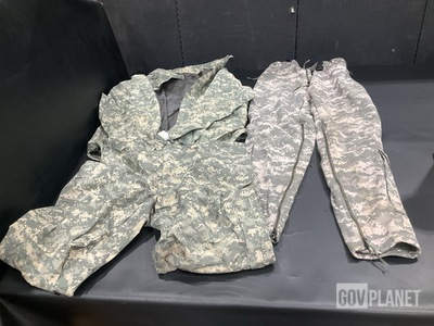 (17) Wet Weather Jackets, (3) Pairs of Pants & Assorted Items
