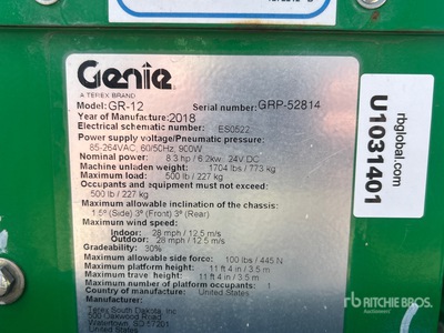 2018 Genie GR-12 Vertical Mast Lift