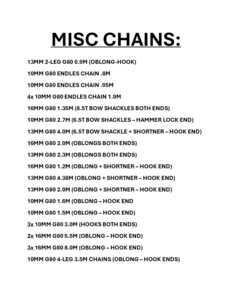 Quantity of Misc. Chains