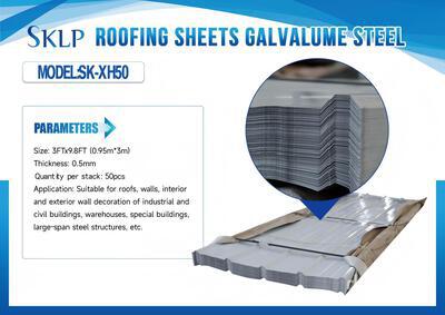Quantity of (50) 2026 SKLP SK-XH50 3 ft x 10 ft Galvalume Steel Sheets Divers (Unused)