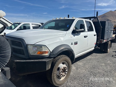2012 Ram 5500 4x4 Crew Cab Flatbed Truck (Inoperable)
