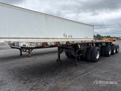2014 Manac 5000 lb 28 ft Quad/A B-Train Lead Flatbed Trailer