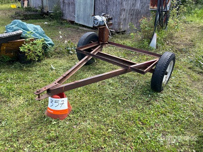 Custom Built 2-Wheel Utility Trailer Frame w/ Electric Motor & Belt-Driven Pulley