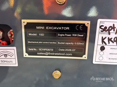2026 VICSEC VC15D CRAWLER Mini Excavator (Unused)