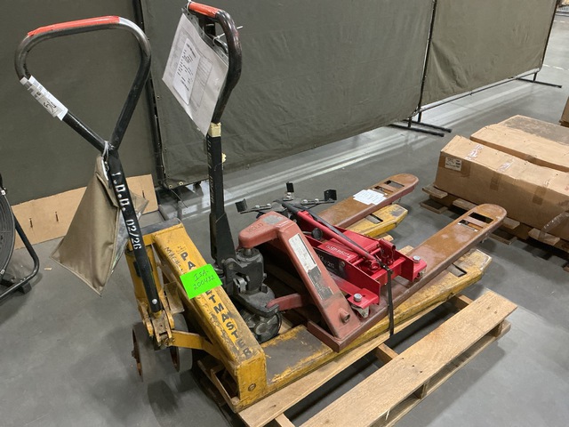 (2) Assorted Pallet Jacks & (1) Transmission Jack (2) Assorted Pallet Jacks & (1) Transmission Jack