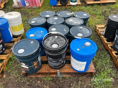 Quantity of (12) 5 gal Pails of Assorted Oil & Lubricants