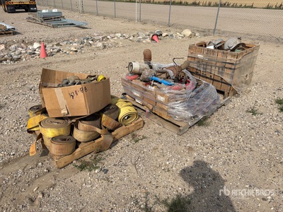 Quantity of Truck & Equipment Parts- Straps, Pipe fittings and valves, lids