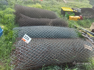 Quantity of (4) Rolls of Assorted Chain Link Fencing, Galvanized & Steel