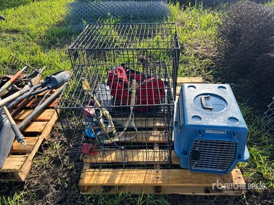 Quantity of (4) Assorted Pet Kennels & Wire Dog Crates