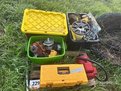 Quantity of Pumps, Electric Motor, Ratchet Straps, Wire Rope, Rope & Misc. Parts
