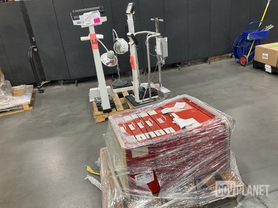 (1) Hospital Storage Cart, (1) Patient Scale & Assorted Items