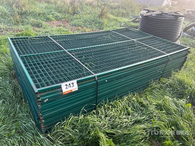 Quantity of (27) 118 in x 70 in Powder Coated Temporary Site Fence