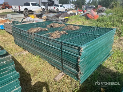 Quantity of (28) 118 in x 70 in Powder Coated Temporary Site Fence