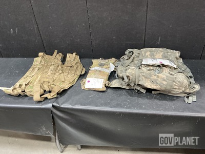 (14) Molded Waist Belts, (64) Hydration System Carriers & Assorted Items