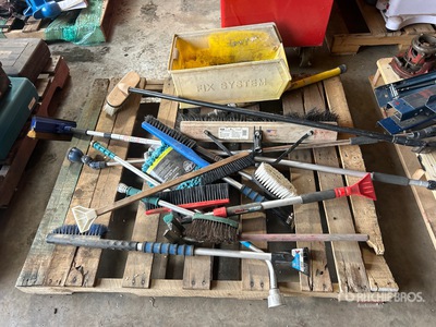 Quantity of d Brooms, Brushes, Squeegees & Cleaning Tools