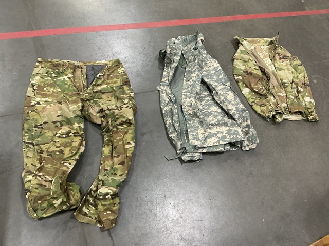 (4) Cold Weather Paraks, (16) Wet Weather Jackets & Assorted Items