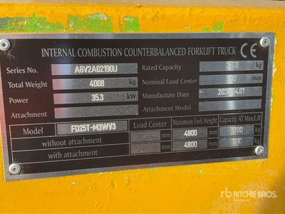 2020 Maximal FD25T-M3WV3 Forklift