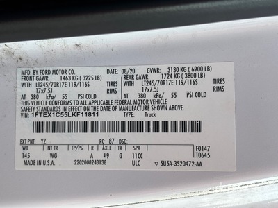 2020 Ford F-150 XL 4x2 Extended Cab Pickup