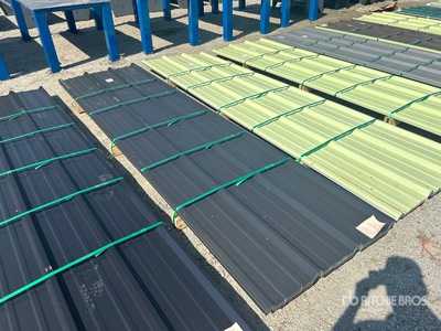 Quantity of (50) 2025 Kit Containers 12ft x 3ft 1 in Steel roofing panels (Unused)