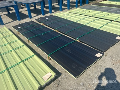 Quantity of (50) 2025 Kit Containers 12ft x 3ft 1 in Steel roofing panels (Unused)