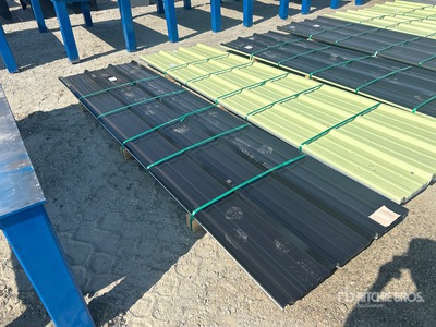 Quantity of (50) 2025 Kit Containers 12ft x 3ft 1 in Steel roofing panels (Unused)