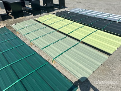 Quantity of (50) 2025 Kit Containers 12ft x 3ft 1 in Steel roofing panels (Unused)