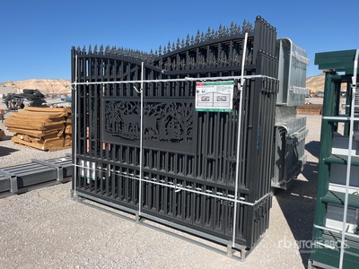 Quantity of (6) 2026 KJ K0720-6 20 ft x 7 ft Wrought Iron Bi-Parting Puerta de entrada (Unused)