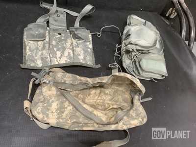 (124) Bandoleer Pouches, (63) Waist Packs, (59) FAK Inserts & Assorted Items