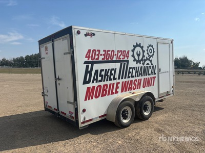 2015 Hydro Tek Utility 14 ft T/A Wash Trailer Enclosed Trailer